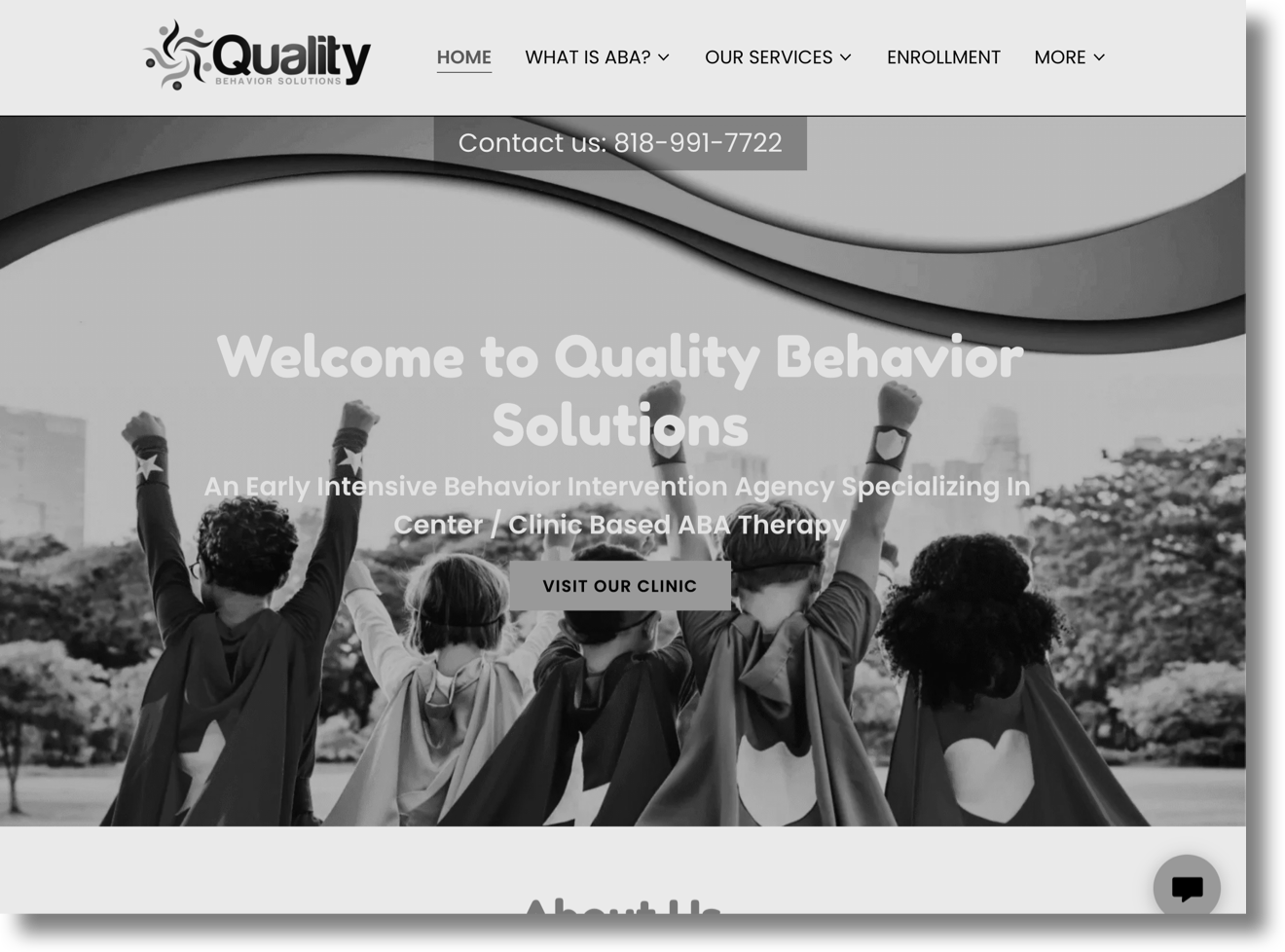 A portfolio image of our web development client Quality Behavior Solutions, a Los Angeles based ABA clinic, whom for we helped increase their SEO, website visits and visibility.